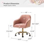 Pink Velvet Swivel Jacyln Office Chair