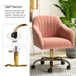Pink Velvet Swivel Jacyln Office Chair