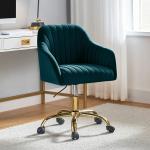 Teal Velvet Swivel Jacyln Office Chair