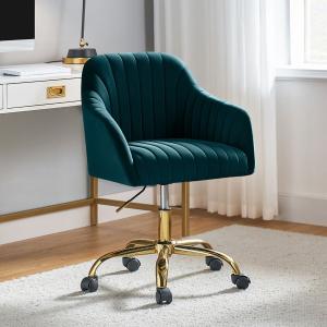 Teal Velvet Swivel Jacyln Office Chair