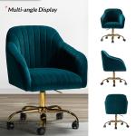 Teal Velvet Swivel Jacyln Office Chair
