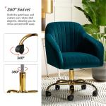 Teal Velvet Swivel Jacyln Office Chair