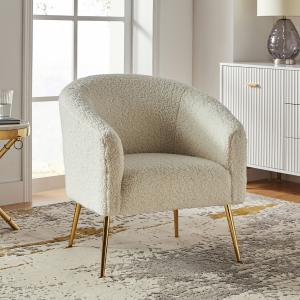 Ivory Sherpa Venice Accent Chair