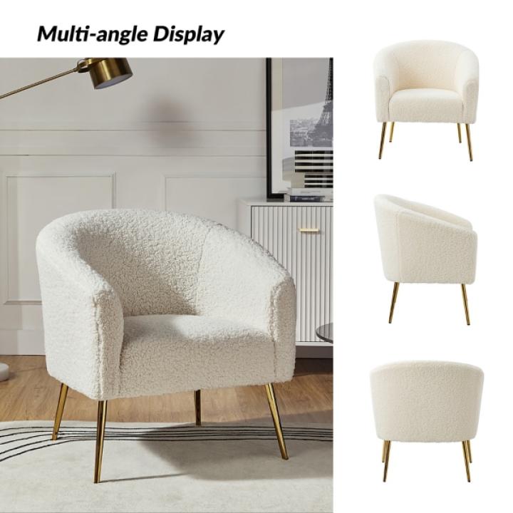 Ivory Sherpa Venice Accent Chair