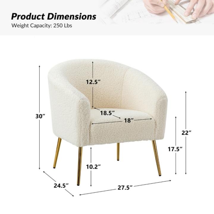 Ivory Sherpa Venice Accent Chair