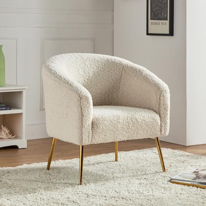 Ivory Sherpa Venice Accent Chair