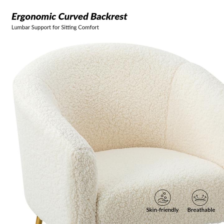 Ivory Sherpa Venice Accent Chair