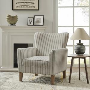 Gustaf Gray Striped Armchair