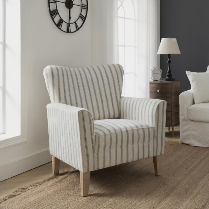 Gustaf Gray Striped Armchair