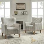 Gustaf Gray Striped Armchair