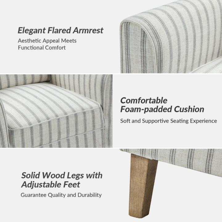 Gustaf Gray Striped Armchair