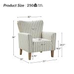 Gustaf Gray Striped Armchair