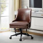 Brown Faux Leather Rocking Office Chair