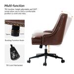 Brown Faux Leather Rocking Office Chair