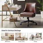 Brown Faux Leather Rocking Office Chair