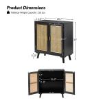 Black Wood and Rattan Carpinteria Cabinet