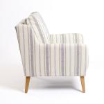 Blue Striped Upholstered Lauren Accent Chair