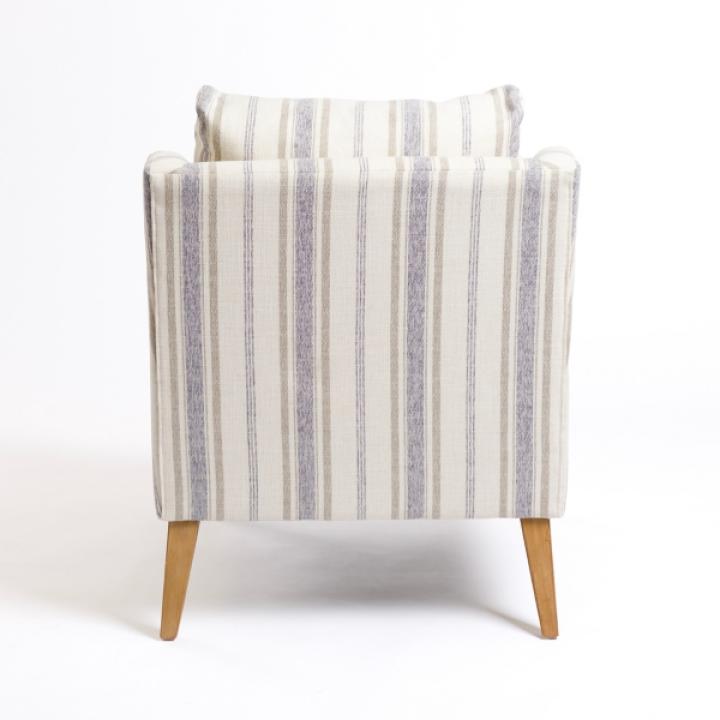 Blue Striped Upholstered Lauren Accent Chair