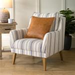 Blue Striped Upholstered Lauren Accent Chair