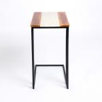 Natural Wood and Marble Top C-Table