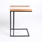 Natural Wood and Marble Top C-Table