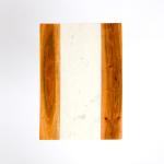 Natural Wood and Marble Top C-Table