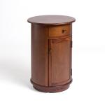 Avery Brown Wood Round Charging End Table