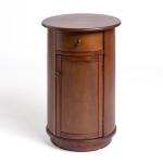 Avery Brown Wood Round Charging End Table