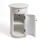 Avery Ivory Wood Round Charging End Table