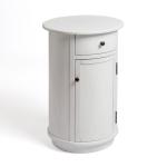 Avery Ivory Wood Round Charging End Table