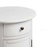 Avery Ivory Wood Round Charging End Table