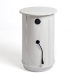 Avery Ivory Wood Round Charging End Table