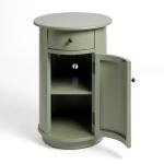 Avery Sage Green Wood Round Charging End Table