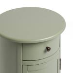 Avery Sage Green Wood Round Charging End Table
