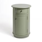 Avery Sage Green Wood Round Charging End Table