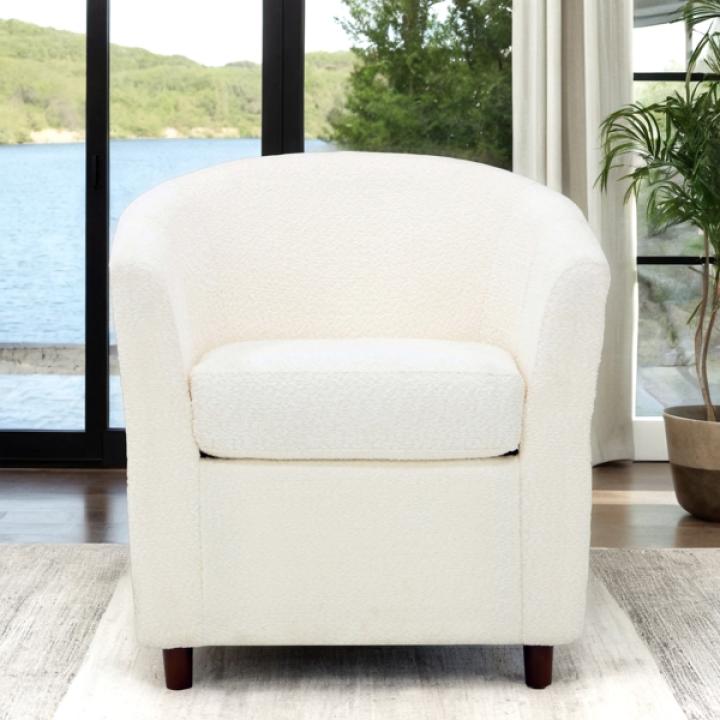 Ivory Boucle Parker Club Chair