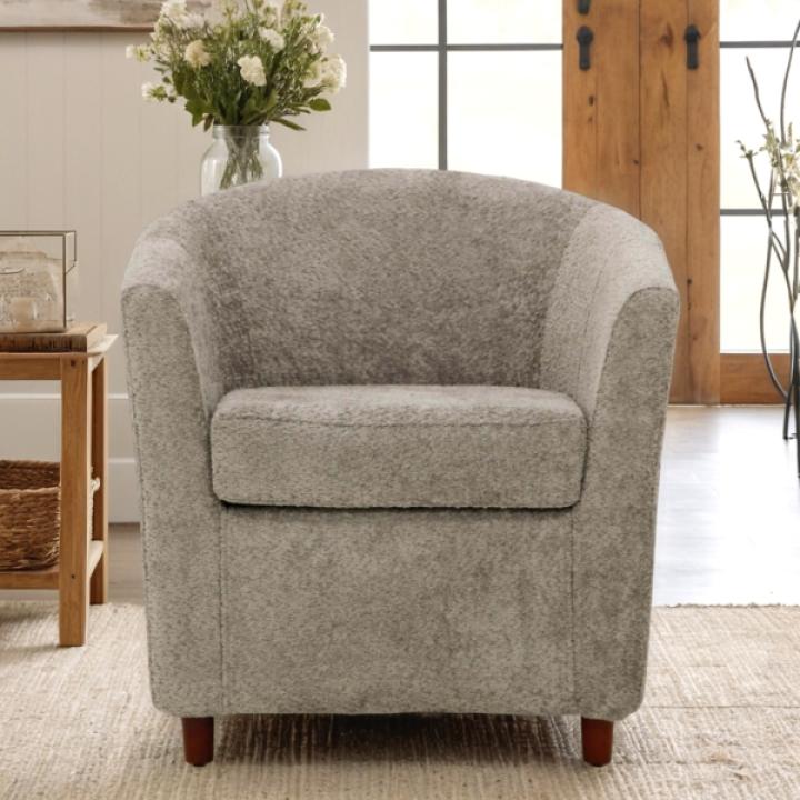 Pewter Boucle Parker Club Chair