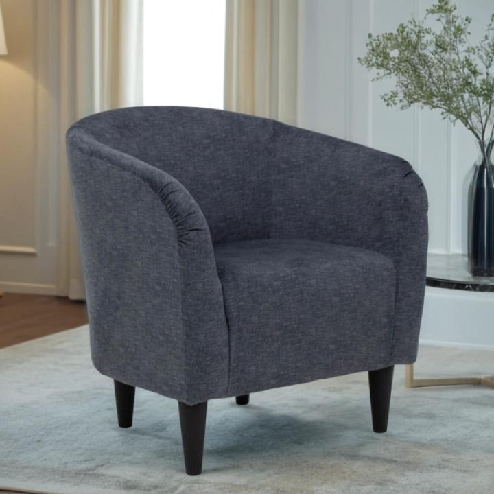Anthracite Blue Aston Barrel Accent Chair