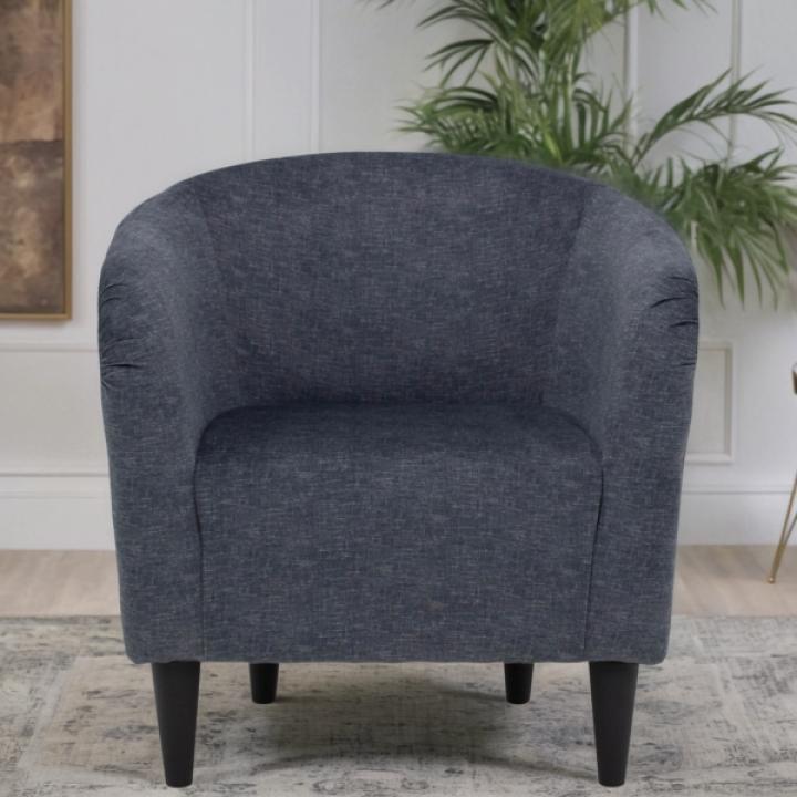Anthracite Blue Aston Barrel Accent Chair