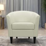 Ivory Leatherette Windsor Accent Chair