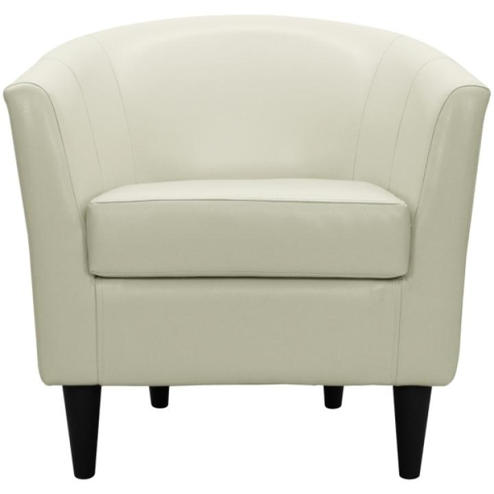 Ivory Leatherette Windsor Accent Chair