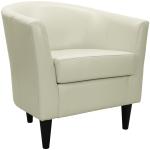 Ivory Leatherette Windsor Accent Chair