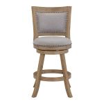 Gray Linen and Driftwood Swivel Counter Stool