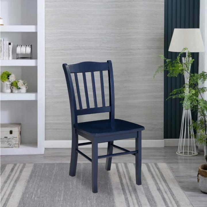 Navy Wood Shaker Dining Chairs, Set of 2