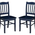 Navy Wood Shaker Dining Chairs, Set of 2