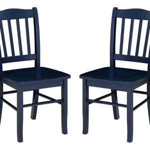 Navy Wood Shaker Dining Chairs, Set of 2