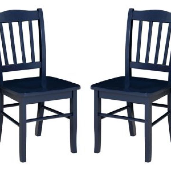 Navy Wood Shaker Dining Chairs, Set of 2