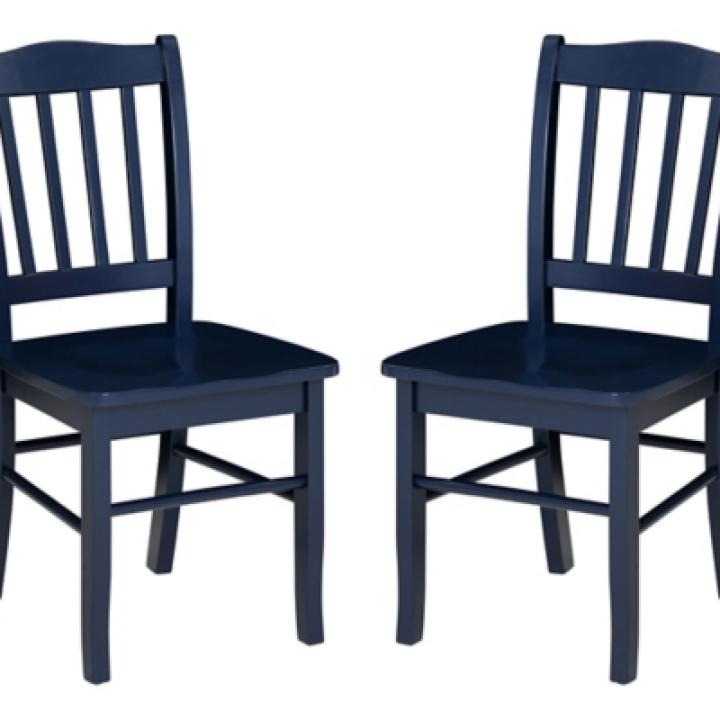 Navy Wood Shaker Dining Chairs, Set of 2