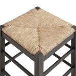 Gray Handwoven Square Wooden Counter Stool