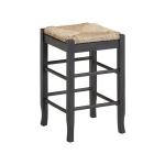 Gray Handwoven Square Wooden Counter Stool